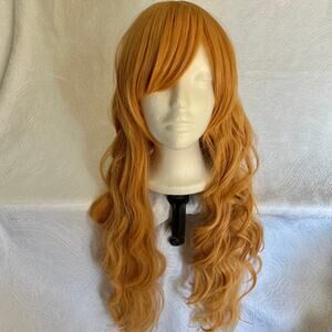 Honey Ginger Blonde Orange Long Curly Cosplay Costume Wig